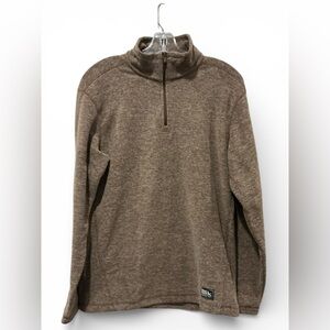 Men's Eddie Bauer Small Fleece Brown Quarter-Zip Sweater